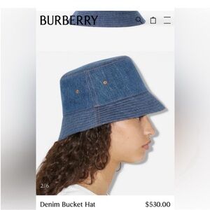BURBERRY authentic unisex summer bucket denim hat  sz L